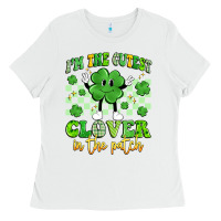 White i'm the cutest clover in the patch artiststas Ladies Tee - Artiststas