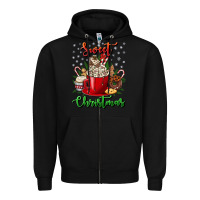 Black Sweet christmas Zipper Hoodie - NancyCooperArtShop