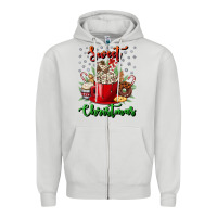 Dove Grey Sweet christmas Zipper Hoodie - NancyCooperArtShop
