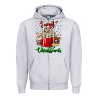 Heather Grey Sweet christmas Zipper Hoodie - NancyCooperArtShop