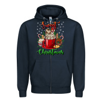 Navy Sweet christmas Zipper Hoodie - NancyCooperArtShop