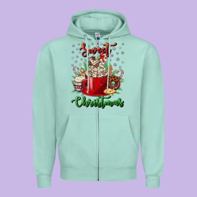 Sweet Christmas Zipper Hoodie Designed By Nancycooperartshop