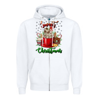 White Sweet christmas Zipper Hoodie - NancyCooperArtShop