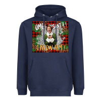Navy omg santa i know him elf Heavyweight Hoodie - CowGirlArtShop