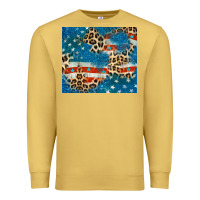 Antique Gold leopard glitter american flag Premium Sweatshirt - CowGirlArtShop