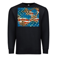 Black leopard glitter american flag Premium Sweatshirt - CowGirlArtShop