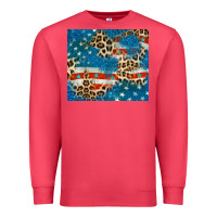 Cardinal leopard glitter american flag Premium Sweatshirt - CowGirlArtShop