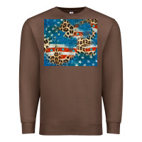 Chestnut leopard glitter american flag Premium Sweatshirt - CowGirlArtShop