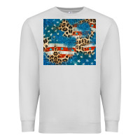 Dove Grey leopard glitter american flag Premium Sweatshirt - CowGirlArtShop