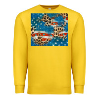 Lemon leopard glitter american flag Premium Sweatshirt - CowGirlArtShop