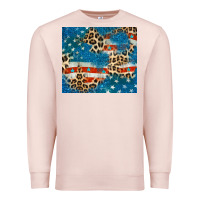 Pale Pink leopard glitter american flag Premium Sweatshirt - CowGirlArtShop