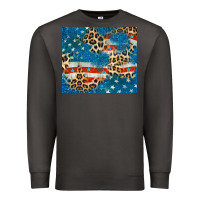 Smoke leopard glitter american flag Premium Sweatshirt - CowGirlArtShop