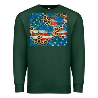 Sports Green leopard glitter american flag Premium Sweatshirt - CowGirlArtShop