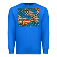 True Royal leopard glitter american flag Premium Sweatshirt - CowGirlArtShop