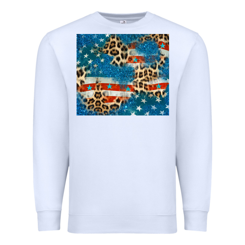Leopard Glitter American Flag Premium Sweatshirt by CowGirlArtShop | Teevron