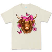 Bone floral pink bandana longhaired cow Premium Tee - Jasminsmagicworld