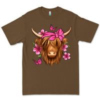 Cacao floral pink bandana longhaired cow Premium Tee - Jasminsmagicworld