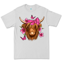 Dove Grey floral pink bandana longhaired cow Premium Tee - Jasminsmagicworld