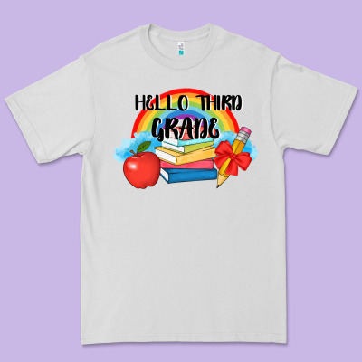 Back To School Hello Third Grade 3200x2400 Premium Tee Designed By Adodesignshop