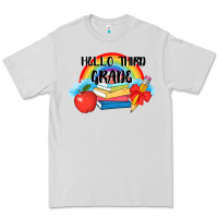 Dove Grey back to school hello third grade 3200x2400 Premium Tee - AdoDesignShop