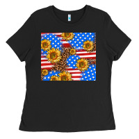 Black basic sunflower and leopard Ladies Tee - AdoDesignShop