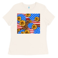 Bone basic sunflower and leopard Ladies Tee - AdoDesignShop