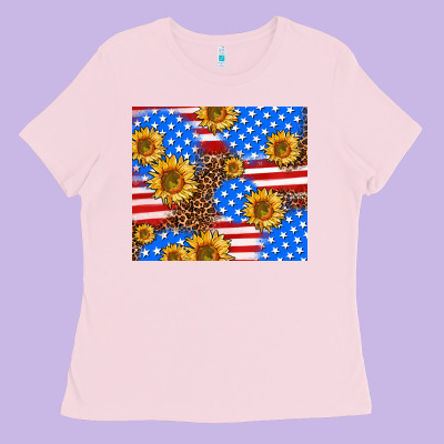 Basic Sunflower And Leopard Ladies Tee Designed By Adodesignshop