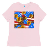 Bubblegum Pink basic sunflower and leopard Ladies Tee - AdoDesignShop