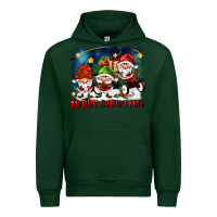 Forest Green merry christmas gnomies wagon Urban Hoodie - FaDigitalArtStudio
