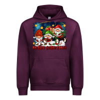Mauve Wine merry christmas gnomies wagon Urban Hoodie - FaDigitalArtStudio