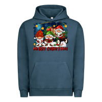 Pigment Midnight Navy merry christmas gnomies wagon Urban Hoodie - FaDigitalArtStudio