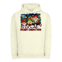 Pigment Pistachio merry christmas gnomies wagon Urban Hoodie - FaDigitalArtStudio