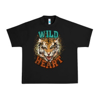 Black wild heart tiger college western Urban Heavy Tee - NancyCooperArtShop