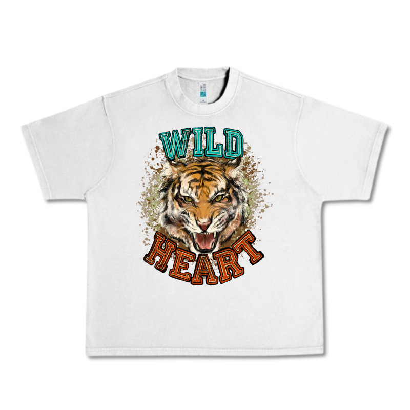 Wild Heart Tiger College Western Urban Heavy Tee by NancyCooperArtShop | Teevron