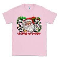 Bubblegum Pink with god all things are possible santa Classic Tee - CowhideDigitalArt