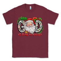 Burgundy with god all things are possible santa Classic Tee - CowhideDigitalArt