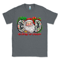 Charcoal Heather with god all things are possible santa Classic Tee - CowhideDigitalArt