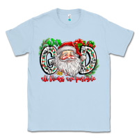 Dusty Blue with god all things are possible santa Classic Tee - CowhideDigitalArt