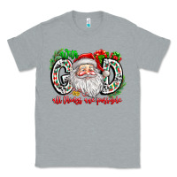 Heather Grey with god all things are possible santa Classic Tee - CowhideDigitalArt