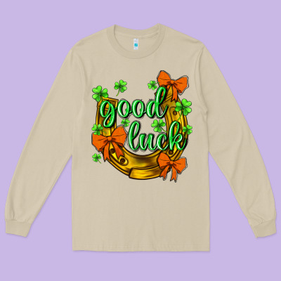 St.patrick's Good Luck Long Sleeve Tee Designed By Bundleandbundleshop