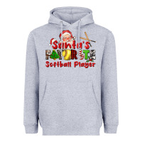 Heather Grey santas favorite softball player Heavyweight Hoodie - CowGirlArtShop