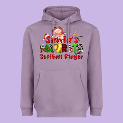 Santas Favorite Softball Player Heavyweight Hoodie Designed By Cowgirlartshop