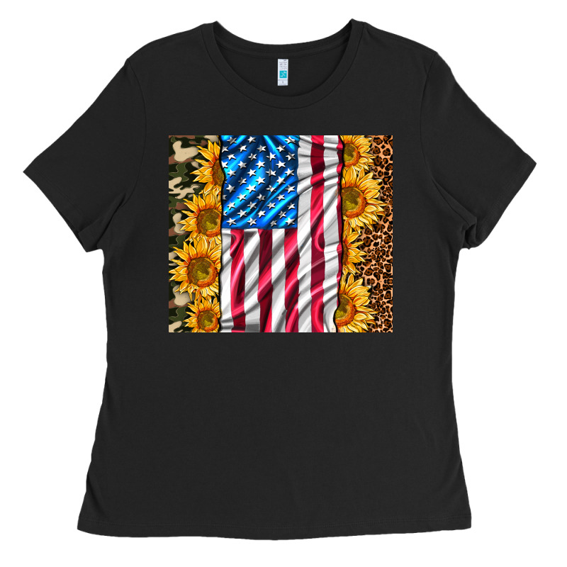 American Realistic Flag Ladies Tee by AdoDesignShop | Teevron