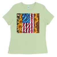 Matcha american realistic flag Ladies Tee - AdoDesignShop