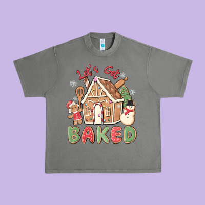 Let's Get Baked Urban Heavy Tee Designed By Maliassmallbusiness