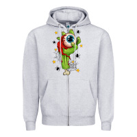 Heather Grey Zombie Hand with Eyeball Zipper Hoodie - texasbilliewilder