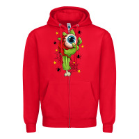 Red Zombie Hand with Eyeball Zipper Hoodie - texasbilliewilder