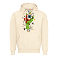 Sandshell Zombie Hand with Eyeball Zipper Hoodie - texasbilliewilder