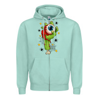Seafoam Zombie Hand with Eyeball Zipper Hoodie - texasbilliewilder