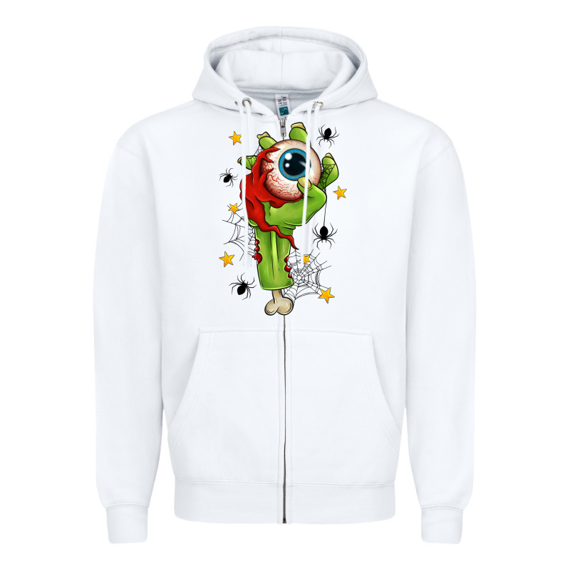 Zombie Hand With Eyeball Zipper Hoodie by texasbilliewilder | Teevron
